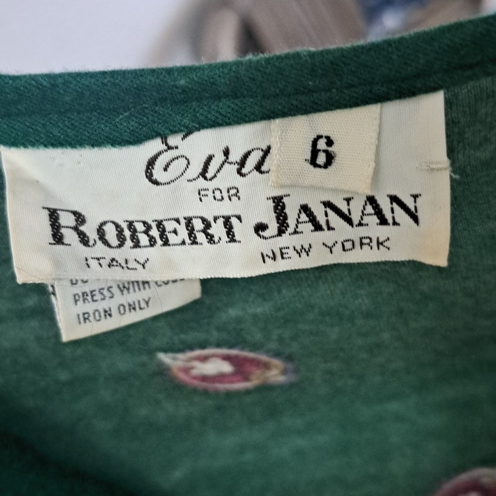 Vintage Robert Janan Green Paisley Print Skirt Set Sz 6 - Picture 10 of 10